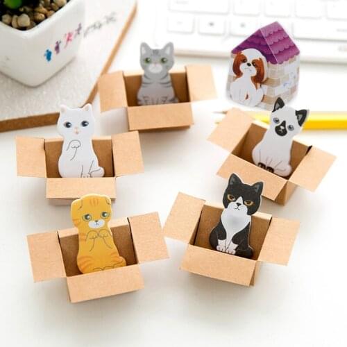 Cute Kitty House Cat Dog Bookmark Sticker Sticky Notes Paper Pad Bookmarks