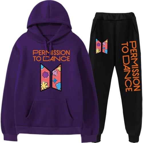 Butter Men Women Hoodie 2 Piece Set Harajuku Tracksuit Suit Permission to Dance Casual Sweatshirt Fleece Pants Sport Pullover