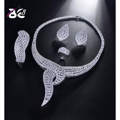 Be 8 2018 AAA CZ African Jewelry Set Dubai Jewelry Sets for Women Round Wedding Jewellery Set Bridal Costume Jewelery S194