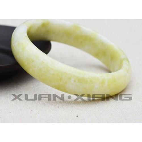 Natural Yellow Jade Stone Bangles Floating flower Bracelets Gift for Womens Jade Stone Jewelry
