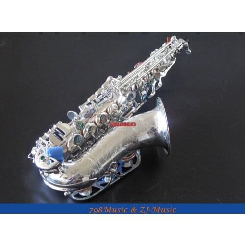 Silver Plated Bb Soprano Saxophone Sax Bb key High F New Case