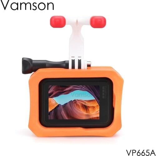 Vamson Orange Floaty Case Protective Surfing Cover for Gopro Hero 9 Black Water Go Pro Hero9 Surf Mouth Mount VP665
