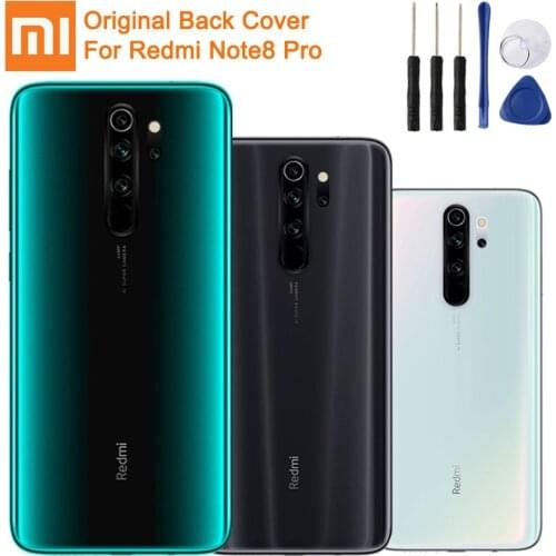 Xiao Mi Original Battery Back Cover Door Glass For Xiaomi Redmi Note8 Pro Note 8 Pro Rear Housing Protective Phone Back Cover