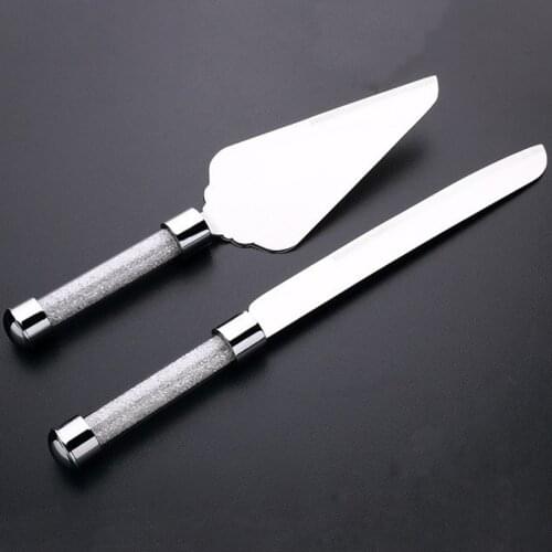 Personalized Cake Server Set Knife Pizza Shovel Tools Wedding Glasses Crystalline Party Gift Stainless Steel Elegant H1123