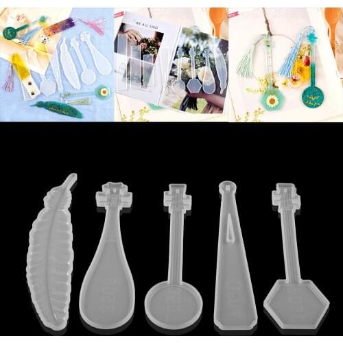 Rectangle Feather Music Instrument Shape Bookmarker Epoxy Resin Molds DIY Craft Mould Home Decoration Jewelry Making Supplies