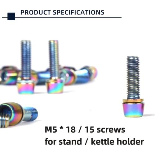 TANKE 6PCS M5 * 18 15mm Rainbow Bolt Screw with gasket For MTB Road Bicycle Stem and bottle rack bicycle parts