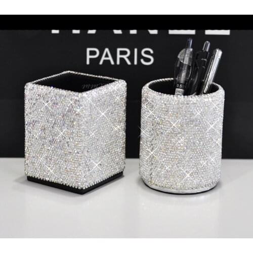 Silver Fine Glitter Rhinestone Diamond Sparkling Bling Ornaments for Car Decor Multifunctional for DIY Home Wedding