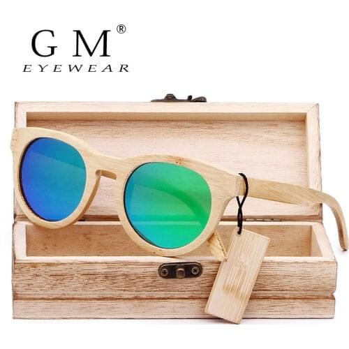 GM Bamboo Sunglasses Men Wooden Sunglasses Women Brand Designer Vintage Wood Sun Glasses Oculos de sol masculino