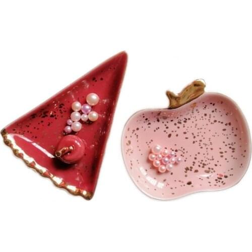 Jewelry Dish Jewelry Display Plate Necklace Ring Earrings Display Cute Ceramic Earrings Decorative Display Bowl for Indoor