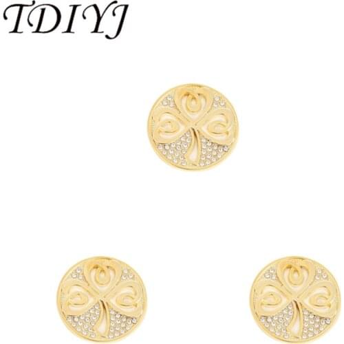 TDIYJ (1pieces/lot) Hot Selling 33mm Alloy Heart Clover Coin fit Stainless Steel Frame Pendants
