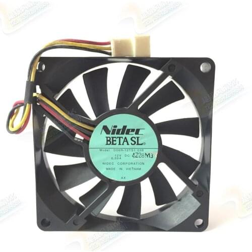 Nidec D08R-12TS1 03B DC 12V 0.09A 80x80x15mm Server Cooling Fan