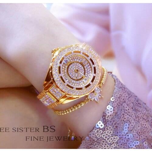 2019 Hot Sale Women Watches Lady Diamond Stone Dress Watch Gold Silver Stainless Steel Rhineston Wristwatch Female Crystal Watch