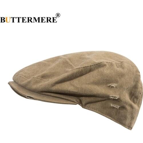 BUTTERMERE Women Mens Beret Hat Japanese Harajuku Do Old Hole Newsboy Cap Khaki Vintage Gatsby Duckbill Ivy Hat Casual Flat Cap