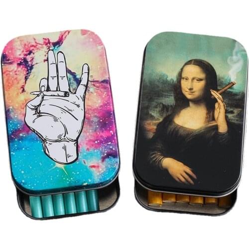 Tinplate Tobacco Box Can Put Disposable Cigarette 20Pcs Storage Boxs Portable Herb Moisturizing Lighter Case Smoking Accessories