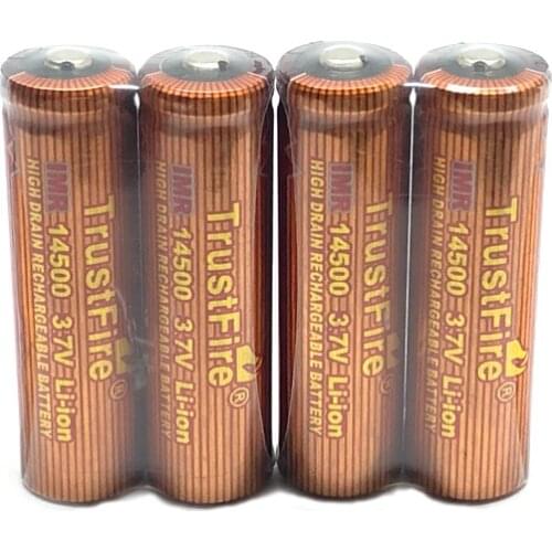 10pcs/lot TrustFire IMR 14500 3.7V 700mAh High Drain Rechargeable Li-ion Battery Lithium Batteries For Led flashlights Torches