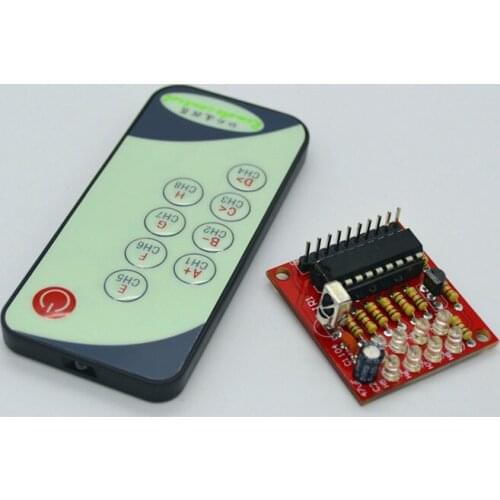 2PCS 8 Channel inching Infrared Receiver+9 key remote control/infrared remote control receiver module/infrared control module