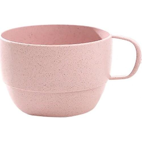 201-300ml 4 Colors European Style Drinking Cup Eco-friendly Easy to Clean Long Lasting Wheat Straw Plastic Tea Cup for Milk
