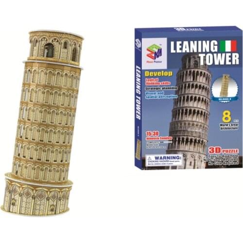 3D Puzzles The Leaning Tower of Pisa Builing Model Educational Toy for Kids 3D Dimensional Jigsaw Puzzle Toys for Christmas