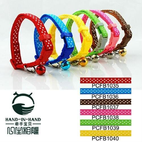 6 colors) 50sets 600Pcs/Lot Classic Pet Dog & Cat Dots Print Collar Buckle Style 1.0cm PCFB1031