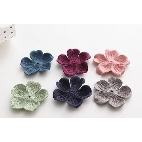 Sewing Accessories Flower petals Shape Handmade Sew-on Appliqued Crochet Knitted Applique Scrapbooking