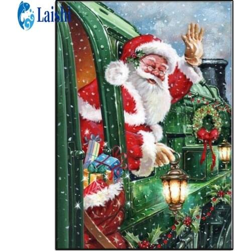 Diamond Mosaic Santa Claus, Christmas decoration Diamond Painting Full Drill Round Diamond Embroidery Cross Stitch Home Decor
