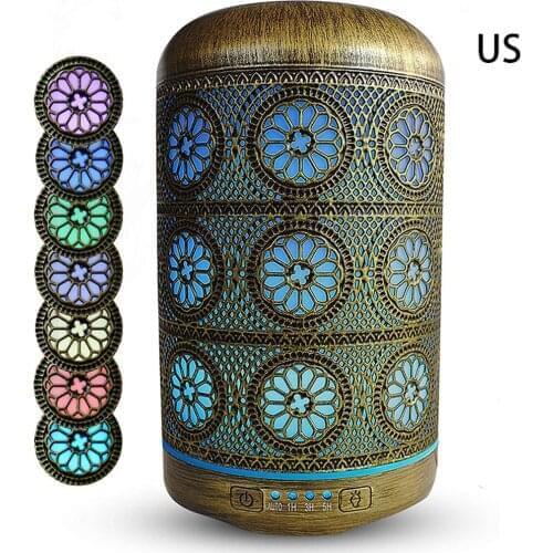 Hollow Wrought Iron Aroma Diffuser Metal Moisture Humidifier Handmade Ultrasonic Aromatherapy Electric Air Freshener