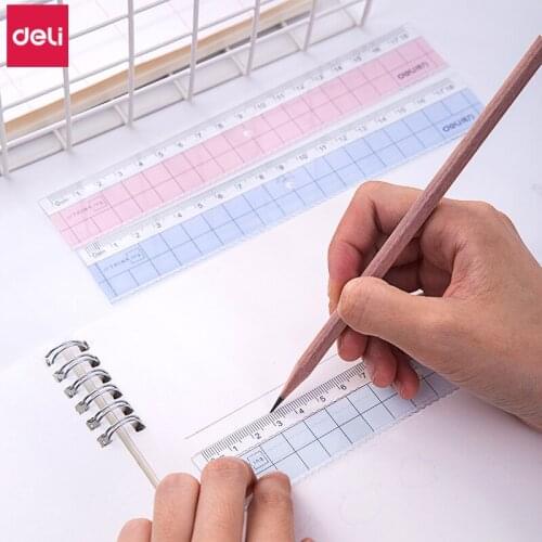 Deli Rulers 40pcs Acrylic Office Supplies Cute Transparent Straight Rulers 18cm Kawaii Stationery Drafting Tools Accessories