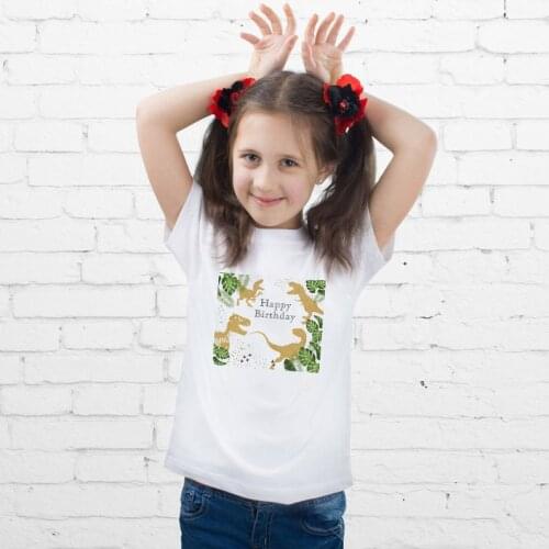 Kids girl Dinosaur T-Shirt happy birthday saurus t-shirt Toddlers baby Dinosaur T-shirt Dinosaur Birthday Boy shirt
