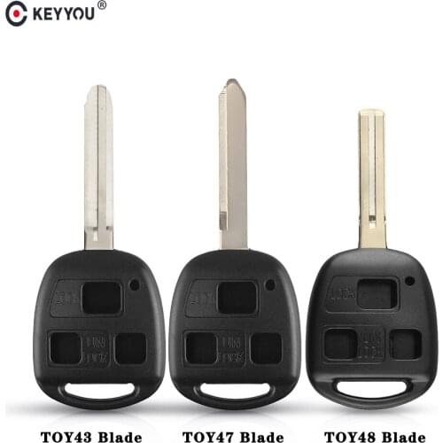 KEYYOU Remote Car Shell Key Case Fob 3 Buttons For Toyota Celica Avensis RAV4 Prado Camry Corolla YARIS RAV4 Land Cruiser