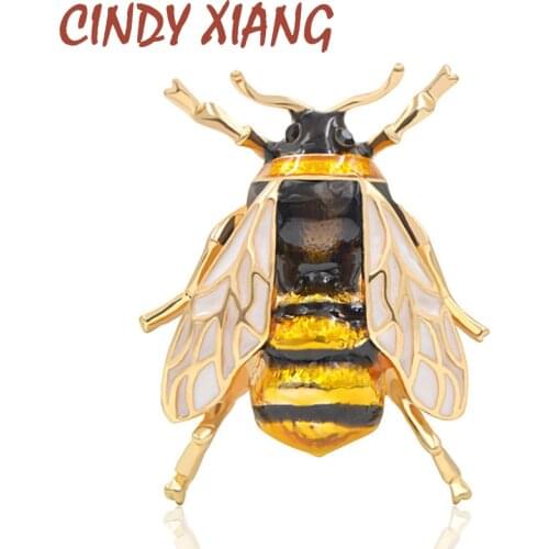 CINDY XIANG Unisex Colorful Insect Brooches Cute Bee Brooch Pin Gold Color Enamel Jewelry Fashion Dress Accessories High Qulity