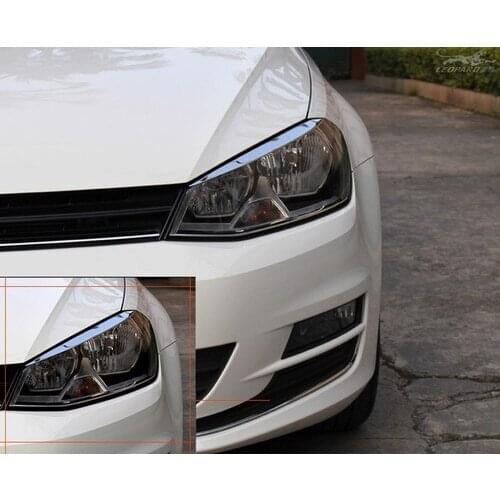 Chrome Head Light Eyelid Eyebrow For Volkswagen For VW Golf MK7