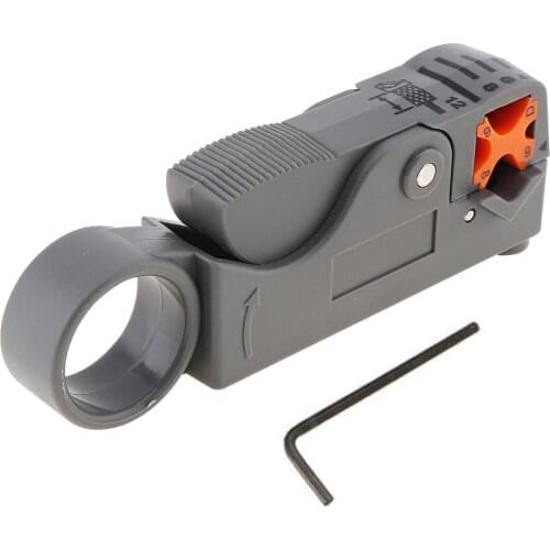 Coaxial Household Multi Tool Cable Stripper/Cutter Tool Rotary Coax Stripper for RG59/6/58 Metal Network Tool Wire Stripper