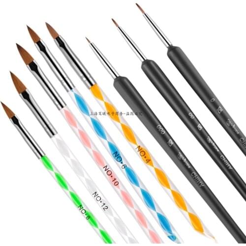 8Pcs Pack Nail Art Liner Painting Brush Crystal Acrylic UV Gel Brush Stripe Flower Painting Carving Drawing Pen Manicure Tools