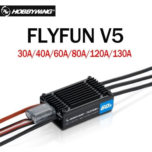 Hobbywing FlyFun V5 30A 80A 60A 120A 130A Speed Controller Brushless ESC 3-6S Lipo with DEO Function for RC Aircraft Quadcopter