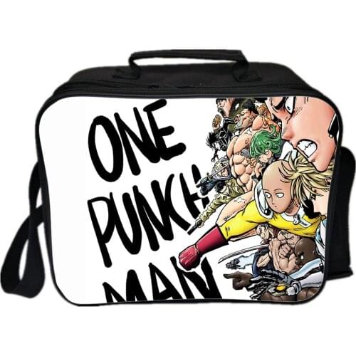 One Punch Man Lunch Bag Anime Saitama Sensei Print Lunch Box Fashion Cartoon Elementary School Boy Girl Brings Meal Box