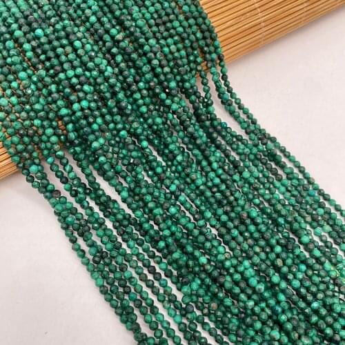 Small Beads Natural Semi-Precious Malachite Faceted Beads for Ms Jewelry Making Charms DIY Necklace Bracelet Accessories 3mm