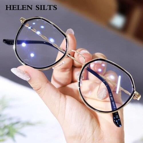 Fashion Anti Blue light Glasses Frame Women Men Round Lens Myopia Optical Frame Female Transparent Blue Mirror Sunglass H170