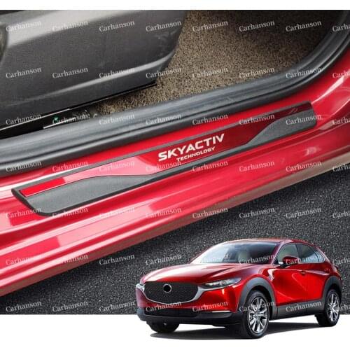 For CX30 CX5 3 6 2 Door Sill Trim Car Styling Accessories Stainless Steel Protector Scuff Plate Pedal Cover Auto Sticker 2021