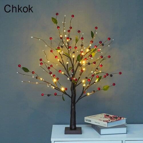55cm Christmas LED Cherry Tree Light Artificial Tree Light Wedding Decoration Light Desktop Decoration Tree Light Night Light