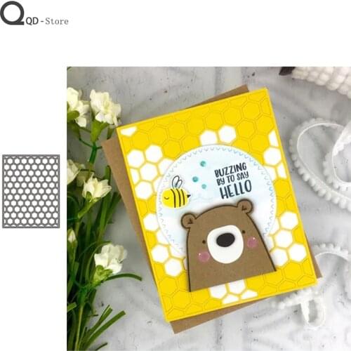 New Honeycomb Background Box Cutting Dies Stamps Dies Scrapbooking Mold Cut Handmade Tools DIY Craft Decoration Metal Dies 2021