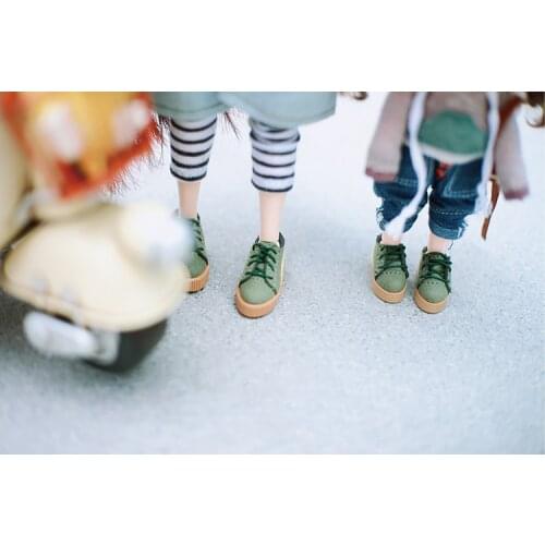 OB11 doll shoes and Blythes bjd suitable for 1/6 size fashion joker platform shoes casual sports shoes white and black powder