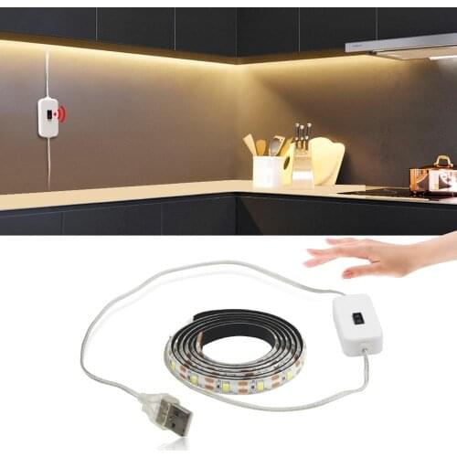 Hand Sweep Switch USB LED Strip Light Kitchen TV Backlight DC5V Powered LED Tape for reading study Table Lamps Bookcase Decor