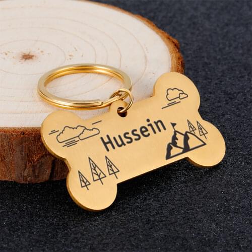 Personalized Dog Tag Custom Pet Puppy Cat ID Tag Dog Collar Accessories Engraved Stainless Steel Name Number for Dogs Cats