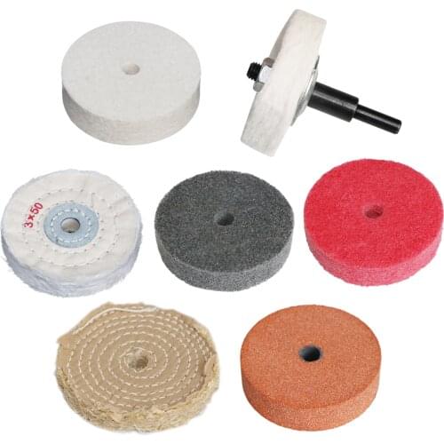 3" Inch 1pc Nylon Fiber Polishing Wheel Wool Felt Cotton Cloth Buffing Wheel Non Woven Ceramic Grinding Wheel For Metal 75*10mm