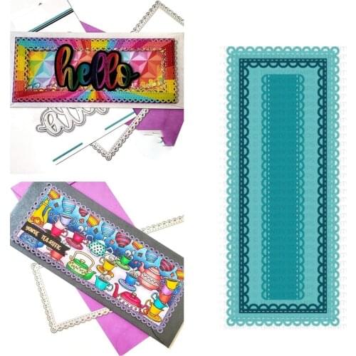 Rectangular wavy lace Metal Cutting Dies Scrapbook Diary Decoration Stencil Embossing Template DIY Greeting Card Handmade 2021