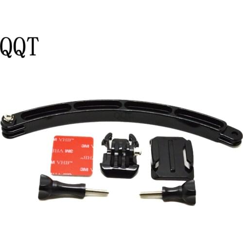 QQT for GoPro Hero 9 8 7 6 5 4 3 + 3 2 Front Helmet Arm + Mounts + Screws + Adhesive Pads Supports for xiaomi sj4000 sj5000