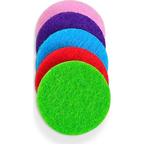10pcs/ 30mm Mixed Colorful Spacers Thick Felt Refill Pads For Aromatherapy Essential Oil Diffuser Locket Perfume Necklace