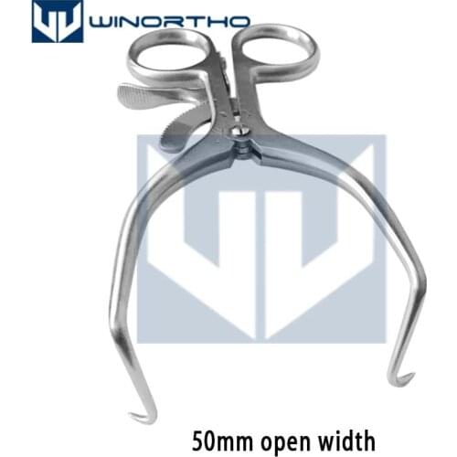 TECA Retractor - Pieter Nelissen Retractors for Arthrotomy 50mm spread 140mm long veterinary orthopedic instrument