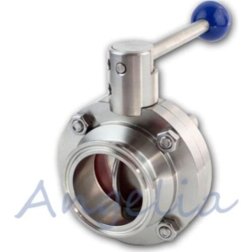 6" Sanitary Butterfly Valve Tri-Clamp Silicone Sealing Stainless Steel 304