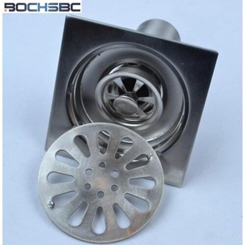 BOCHSBC Bathroom Toilet Stainless Steel Shower Floor Drain Washing Machine Drain Sqaure Tamis Inox Evier 10cm*10cm